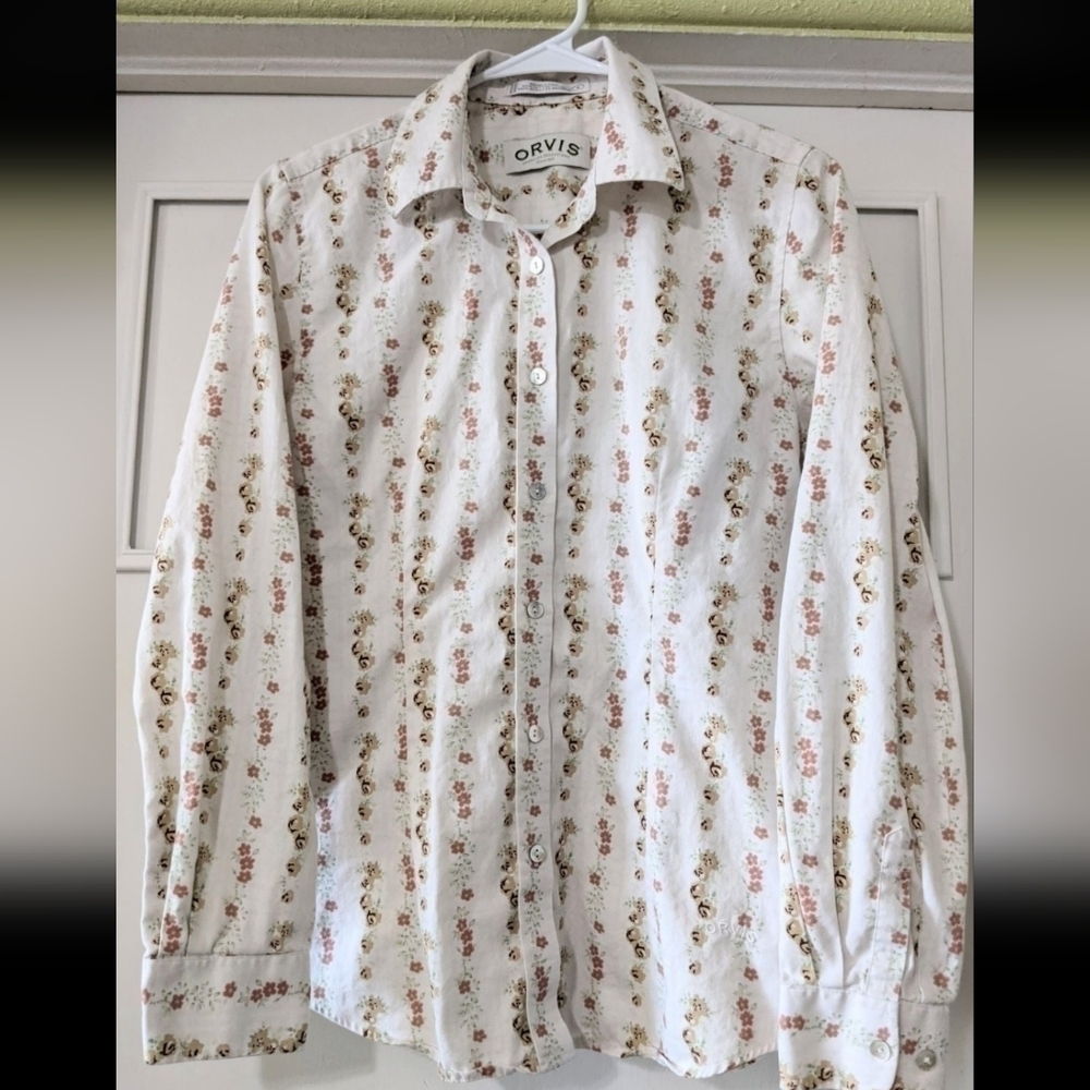 Orvis Womens Cream Floral Size 6 - Picture 3 of 10